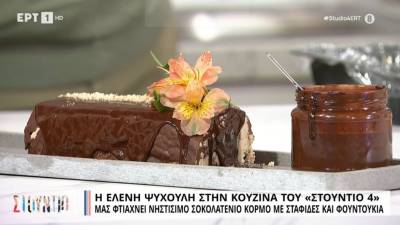 Nηστίσιμος σοκολατένιος κορμός με σταφίδες και φουντούκια (Βίντεο)