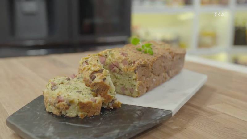 Αλμυρό κέικ με μορταδέλα και μανιτάρια (Βίντεο)