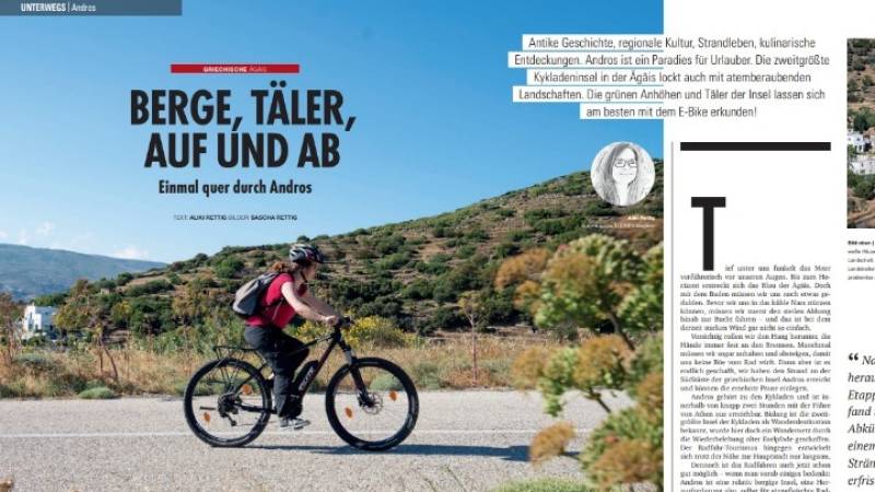 Οι Γερμανοί εκθειάζουν τον ποδηλατικό τουρισμό στην Ανδρο - «Αγρια φυσική ομορφιά και γαλαζοπράσινα νερά»