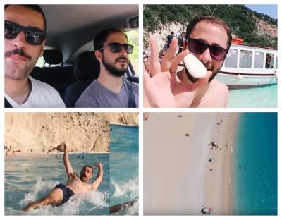 Οι γνωστοί YouTubers Konilo & Vagelarios έκαναν «απόβαση» στη Λευκάδα (Βίντεο)